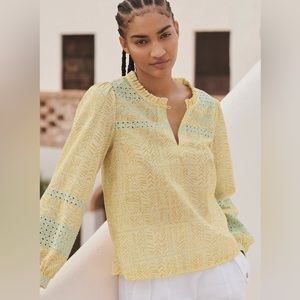 WRAP London Print and broderie blouse | US 4